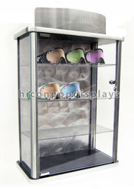 Porcellana Pubblicità acrilica del dettagliante di occhiali del contenitore per esposizione di piano d'appoggio che chiude il banco di mostra a chiave di vetro fornitore