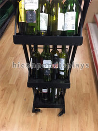 Porcellana Colore mobile del nero del banco di mostra della bibita/vino di 3 scaffali con 4 macchine per colata continua fornitore