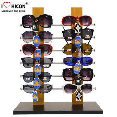 Porcellana 12 paia di Sunglass del desktop di legno dell'esposizione, progettazione semplice su ordinazione dello scaffale di esposizione di occhiali fornitore