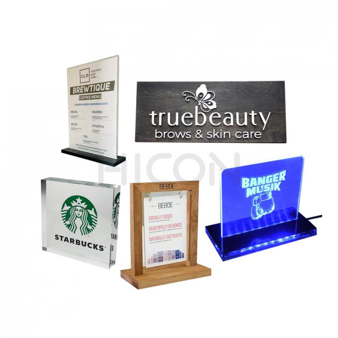 La soluzione di legno dell'esposizione del manifesto del segno dei dispositivi della vendita al dettaglio ha condotto il banco di mostra