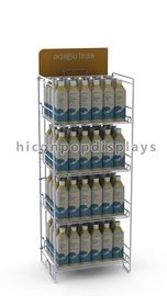 Porcellana Scaffali dello scaffale di esposizione della bottiglia di birra del metallo della pavimentazione 4 per i prodotti delle bevande fornitore
