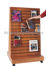 Porcellana Esposizione di legno mobile di isolato del banco di mostra della rivista di Slatwall di funzione di 2 modi fornitore