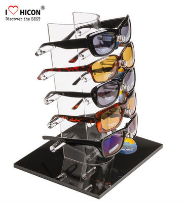 Porcellana Scaffale di esposizione acrilico da tavolo di occhiali per il negozio di marca 5 paia di promozione degli occhiali da sole fornitore