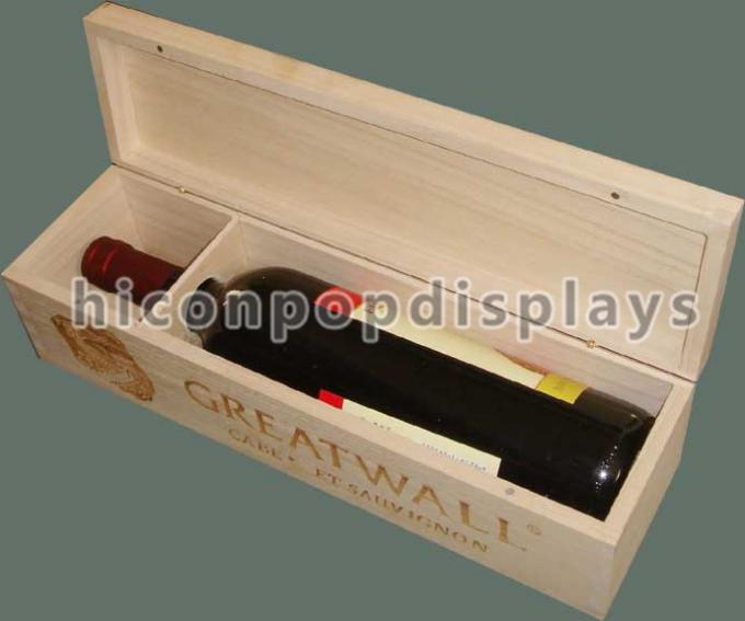 Contenitore per esposizione di legno singolo del vino per il deposito di vino, scatola di presentazione del vino