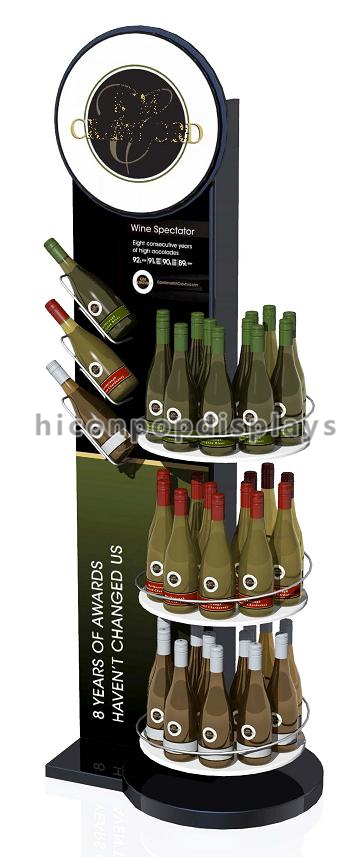Scaffali di esposizione della fila del banco di mostra del vino della pavimentazione 3 per le vendite al dettaglio