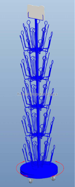 Metallo blu visivo dell'esposizione di mercanzie che gira lo scaffale di esposizione indipendente del giocattolo del burattino