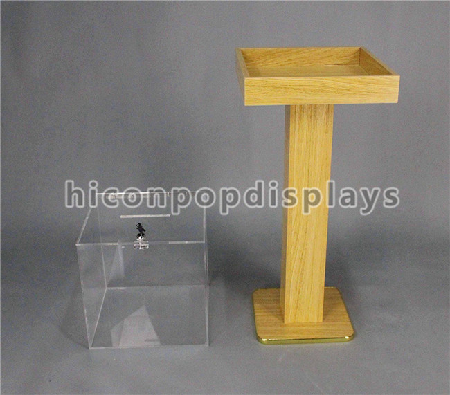 Scatola di presentazione indipendente acrilica di legno di schiocco di mercanzie del dispositivo su ordinazione delle esposizioni grande