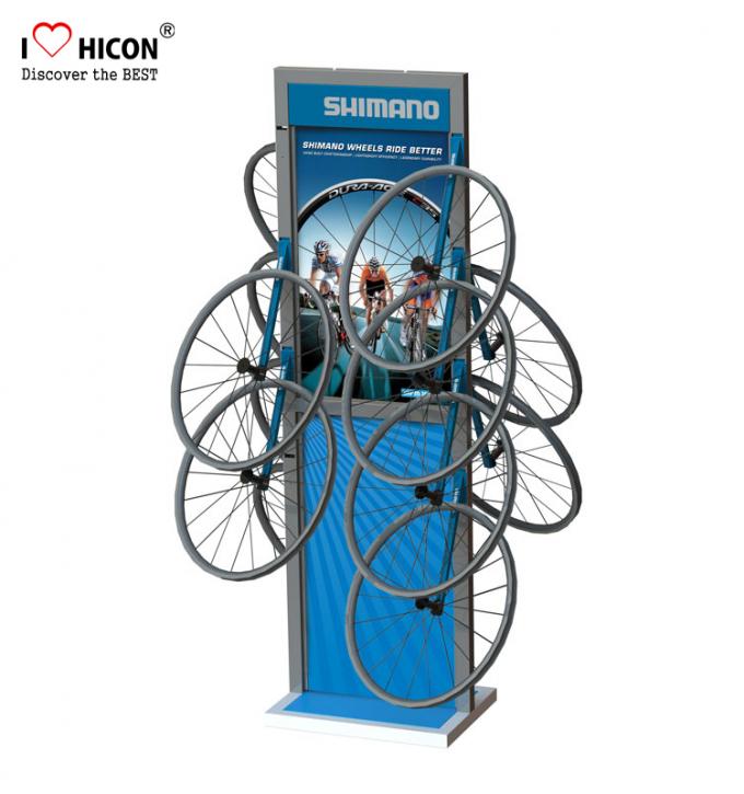 Arricchisca il cliente gli accessori della bicicletta che dello scaffale di esposizione del metallo di partecipazione al minuto visualizzano il cavalletto
