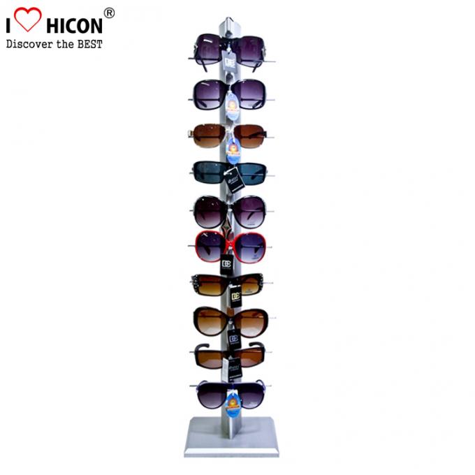 Singola fila 10 paia di occhiali di vendita al dettaglio di vendita del banco di mostra del materiale del metallo